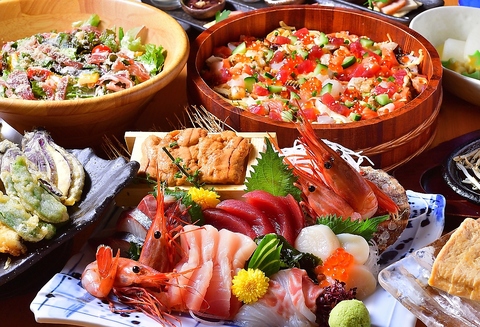 亀戸駅近の豊洲水産会社直営店！海鮮から肉、野菜、酒、全てを楽しめる創作居酒屋♪