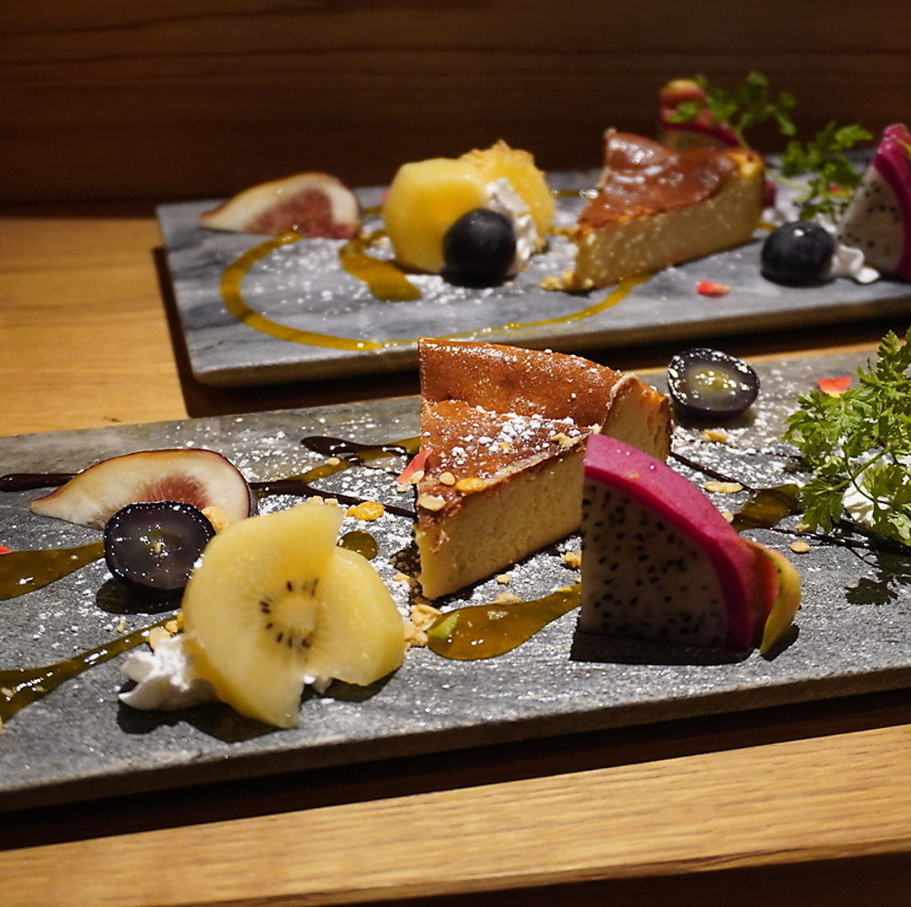 食後のデザート☆白味噌チーズケーキ、酒粕ガトーショコラ、ほうじ茶ティラミスなど京都感！要予約！