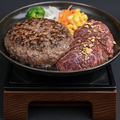 料理メニュー写真&nbsp;とろけるハンバーグとステーキコンボ御前