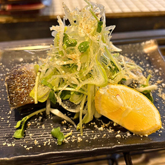 鰯(いわし)のレモン締めと長茄子の煮浸し