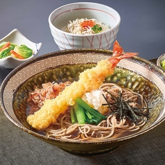 大海老天おろしそばとしらすといくらミニ丼