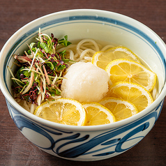 【冷】薬味たっぷりレモンの冷かけうどん