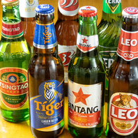 料理に合うアジアン地ビール多数！ペアリング提案も