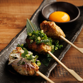 【手ごねつくね！自家製ならではのふっくら仕上げ】手ごねで仕込む自家製つくねは、ふんわり柔らかく、噛むほどに肉の旨みがじゅわっと広がる逸品！王道の月見つくねに、大根おろし×ガーリックの絶妙コンビなど、どれもお酒のお供にピッタリです！