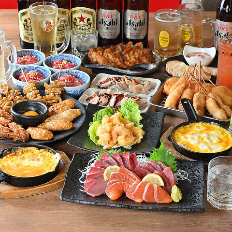 【飲み放題付コース有◎】生ビールやサワーが常に税込165円！お酒に合う料理も充実♪