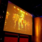 大画面プロジェクターもあるので、ビデオなど自由に流せます