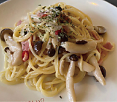 きのことベーコンのペペロンチーノ