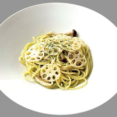 蓮根とシメジのジェノベーゼパスタ