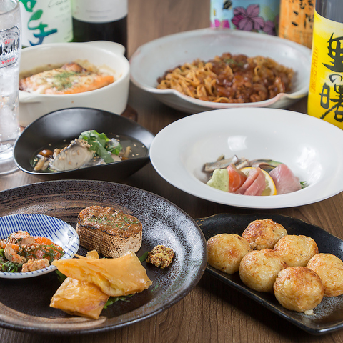 こだわりのふわふわたこ焼きと創作料理はお酒との相性抜群♪おひとり様から宴会まで！