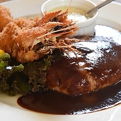 海老フライとハンバーグセット