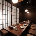 【2F】各種ご宴会に最適な10名個室。九州各地より最高級の食材を使用した料理の数々をご堪能ください