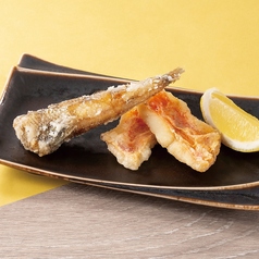 目光(めひかり)と金目鯛の唐揚げ盛合せ