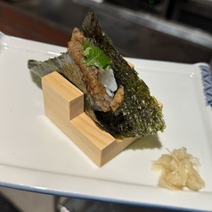 炭焼き穴子の手巻き