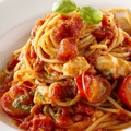 料理メニュー写真 モッツァレラとバジルのトマトスパゲティー