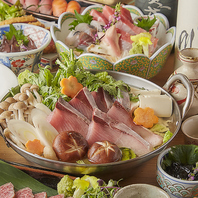 鮮度の高いお刺身ととこだわりの鍋料理の数々！