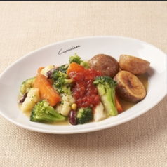 温野菜のバター風味 揚げポテト添え