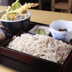 海老天丼定食 そば付