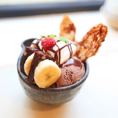 チョコレートパフェ☆ブラウニー・バナナ・チョコ＆バニラアイス