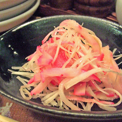 鯨ベーコンと白髪葱の和え物