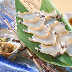 活鮑の刺し焼き