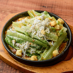 有機ロメインレタスのシーザー炒め　～茨城県産しらすぶっかけ～
