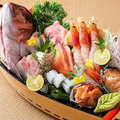 料理メニュー写真&nbsp;豪華絢爛 七種の舟盛りお造り