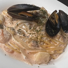 シーフード明太子クリームパスタ