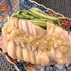 蒸し鶏のネギ生姜ソース