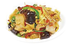 豚肉、きくらげ、玉子の炒め