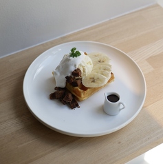 米粉ワッフルデザート【バナナ×チョコレート】