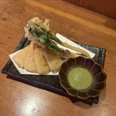 行者ニンニクと筍の天ぷら
