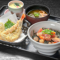 りゅうきゅう丼とミニ天ぷらセット