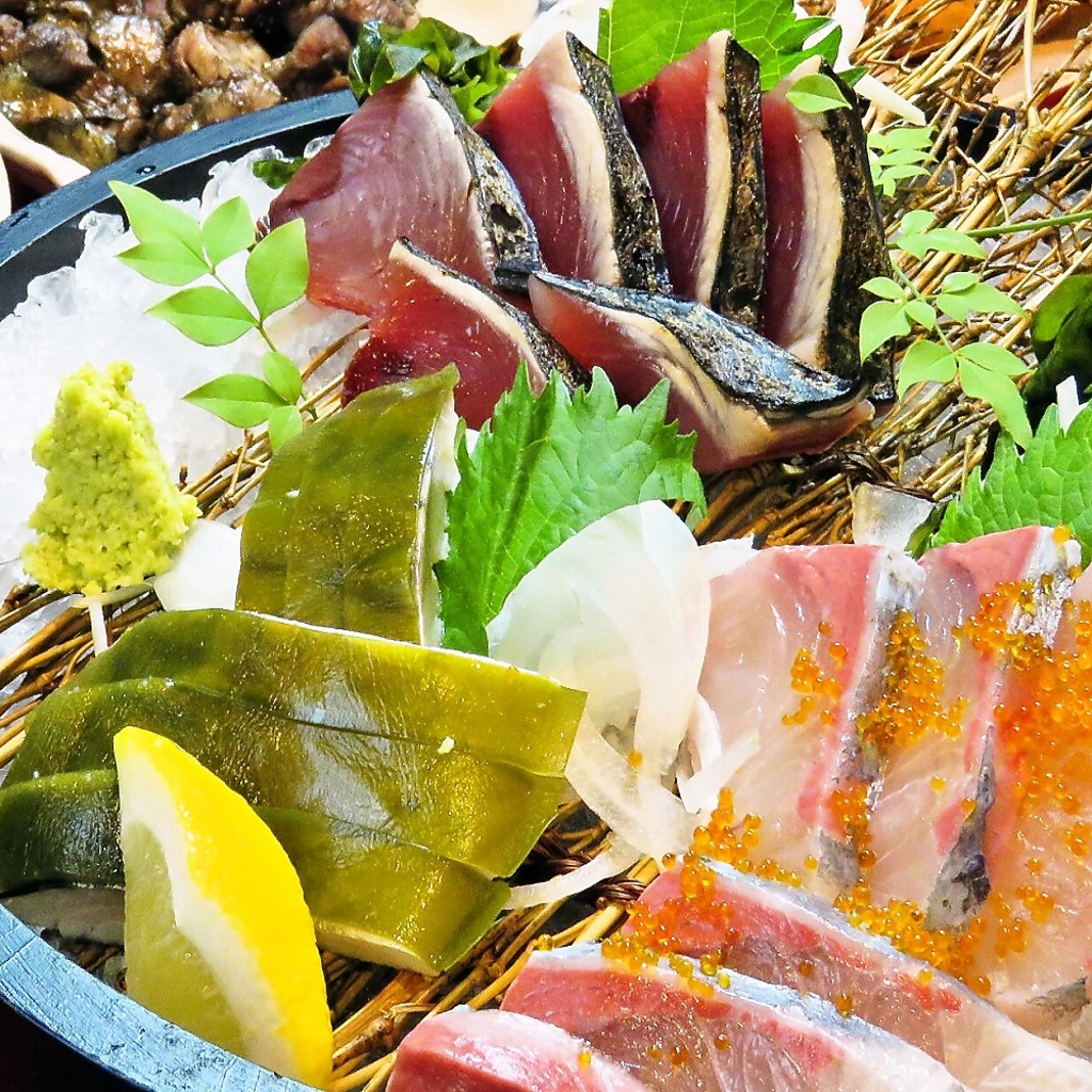 新鮮刺身から地鶏などが楽しめるよくばりコースは4000円⇒3500円！！会社宴会にどうぞ★