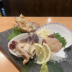 北海道産貝3種盛り(真つぶ・北寄・帆立)