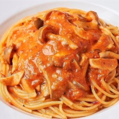 キノコのトマトクリーム