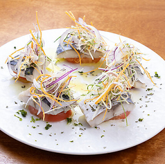 〆鯖と完熟トマトのさっぱりマリネ