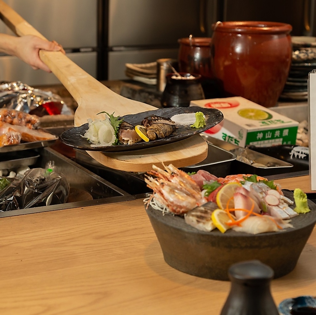 圧巻のパフォーマンス・炉端焼き一新！