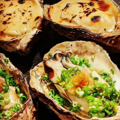 殻付き焼き牡蠣　ポン酢醤油