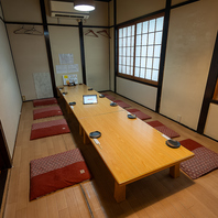 ゆったり寛げるお座敷個室♪各種ご宴会にご利用ください