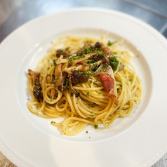 【お得なディナーセット】キノコとベーコンのスパゲッティ