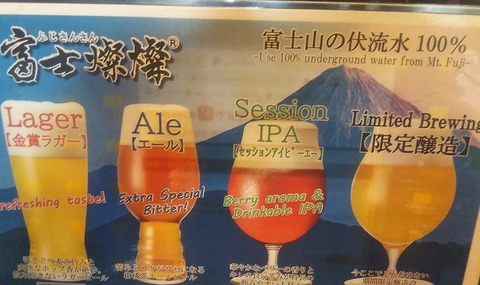 富士山の伏流水100％使用　富士燦燦クラフトビールがうまい