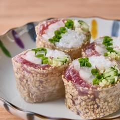 漬けかつを香味野菜生春巻