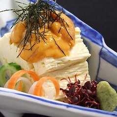 生湯葉うに添え