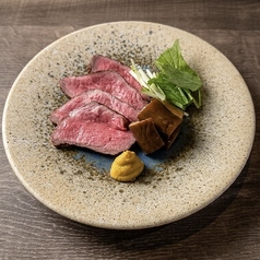 牛のたたきと秋茄子煮浸し