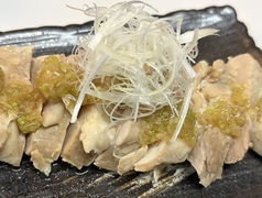 ねぎ塩がけ蒸し鶏