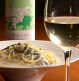 キッチンシバ名物その２、旬の食材を使用したパスタ。　　　　　　　　　　　　　　　　　　　　　　栄 新栄 名古屋 飲み放題 居酒屋 ダイニングバー イタリアン ワイン/ビール パスタ 肉 デート 女子会 誕生日 記念日 会社宴会 貸切