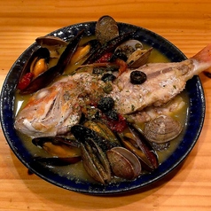 本日鮮魚の炭火焼きアクアパッツァ