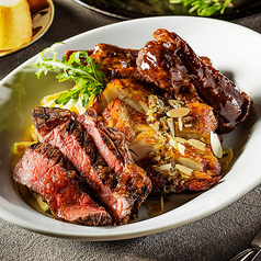 豪快!!お肉の盛り合わせ ~牛赤身肉・スペアリブ・鶏もも肉のソテー~