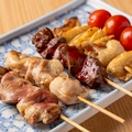 料理メニュー写真&nbsp;地鶏串焼き鳥4種盛り合わせ