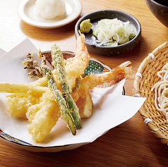 海老と季節野菜のおろし天せいろ